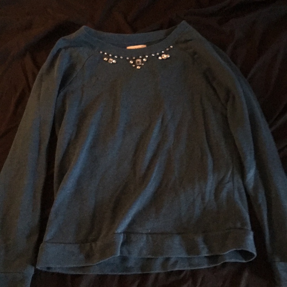 Embroidered neck sweater